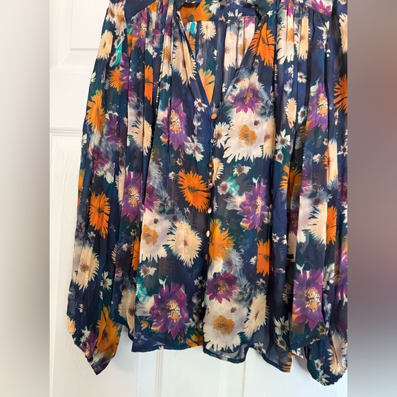 NWOT Anthropologie The Estela Sheer Printed Blouse Size medium - Picture 5 of 13